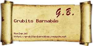 Grubits Barnabás névjegykártya