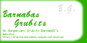 barnabas grubits business card